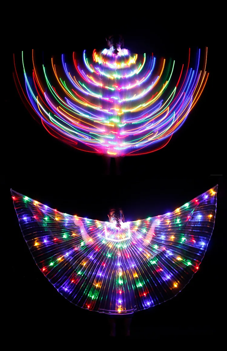 2022 kõhutants rekvisiidid laste LED hõõguv tants tiivad liblikas tiivad hõõguv varjatud Lahe värviline 1