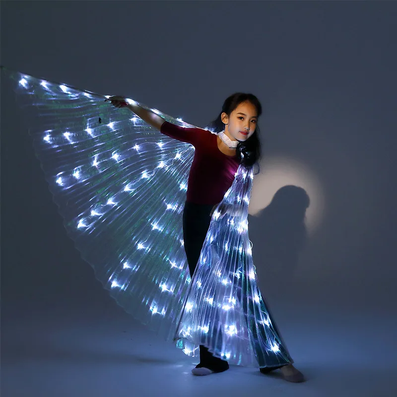 2022 kõhutants rekvisiidid laste LED hõõguv tants tiivad liblikas tiivad hõõguv varjatud Lahe värviline 3