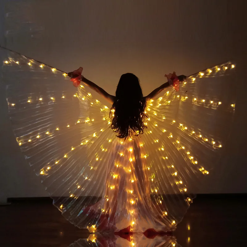 2022 kõhutants rekvisiidid laste LED hõõguv tants tiivad liblikas tiivad hõõguv varjatud Lahe värviline 4