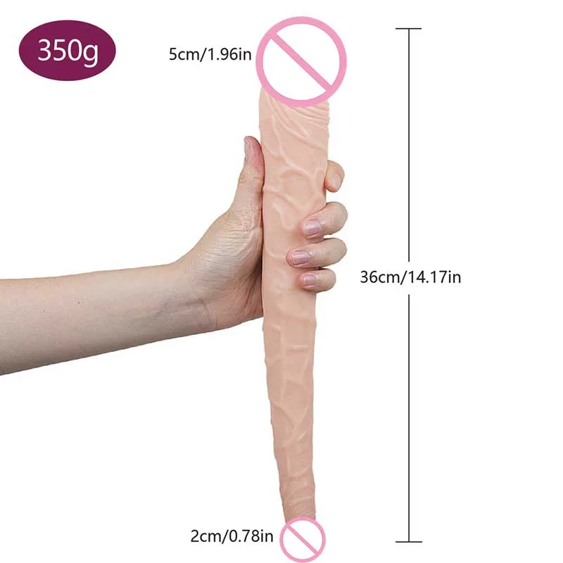 Long Double Pea 36 cm Suur Peenis Lesbi Sugu Mänguasjad, Realistlik Dildo Anal Butt Plug Tupe Massaaž Stimulaator Sugu Mänguasjad, Naiste 1