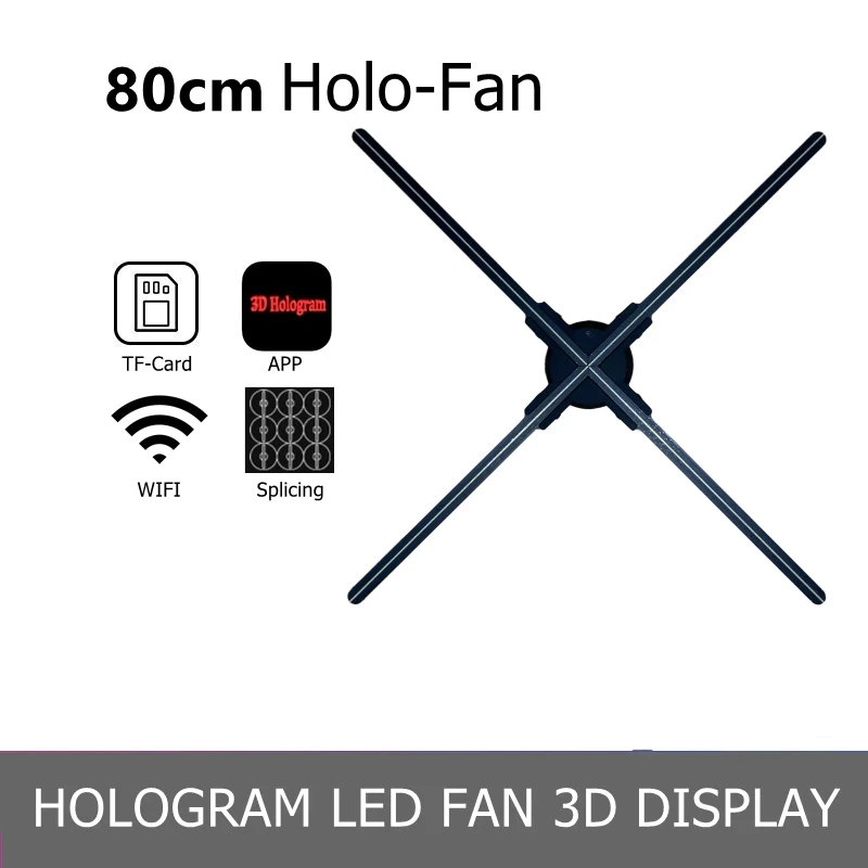 F-Seeria 65/80/100CM Hologramm 3D Fänn Projektor Wifi Led Märk Holograafiline Mängija Reklaam Ekraan Toetab 3D Videod 0