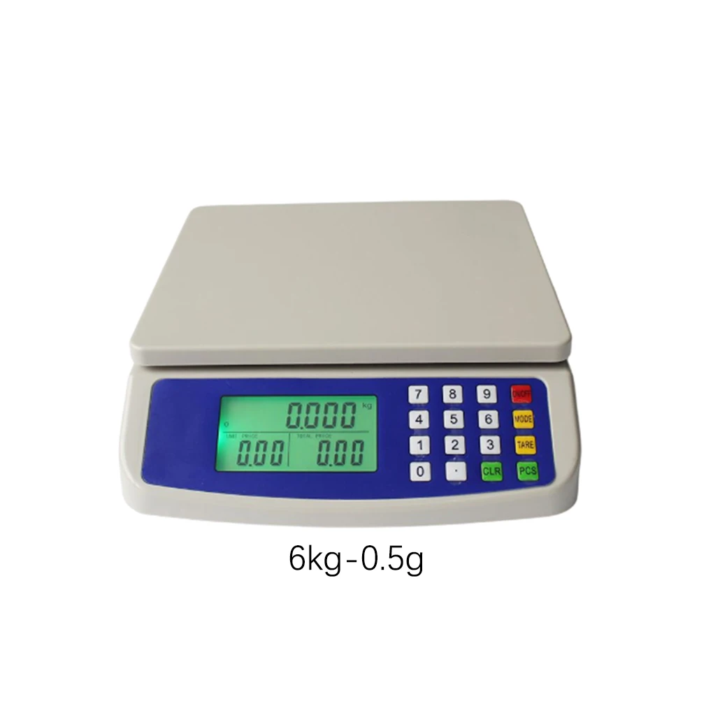 Precision Digital Scale LCD-Ekraan, Elektrooniline Tasakaalu Kaal Kaalud Köök Mõõdetava Tööriista Kaubandus Kauplus Puu-10kg-1g 2