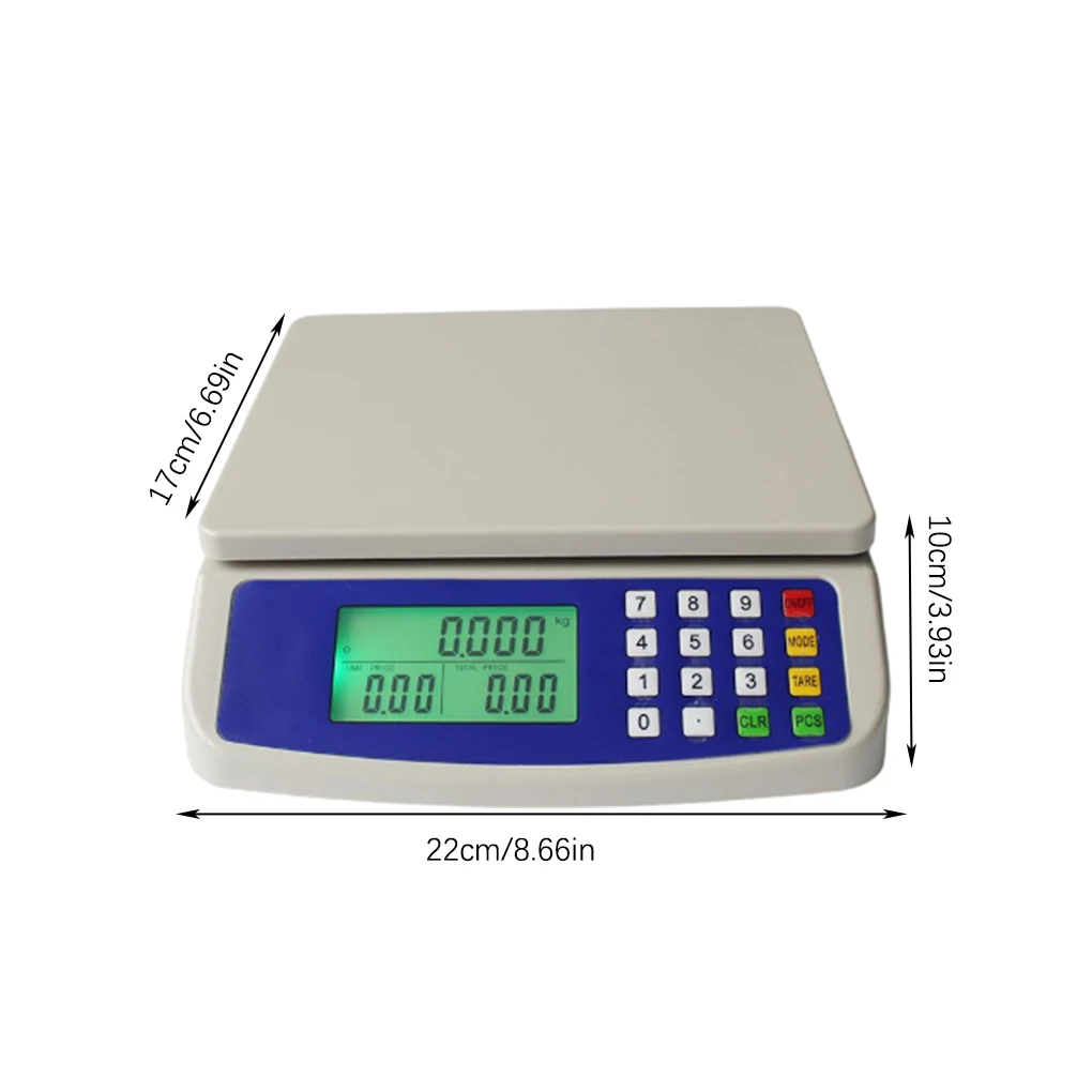 Precision Digital Scale LCD-Ekraan, Elektrooniline Tasakaalu Kaal Kaalud Köök Mõõdetava Tööriista Kaubandus Kauplus Puu-10kg-1g 5