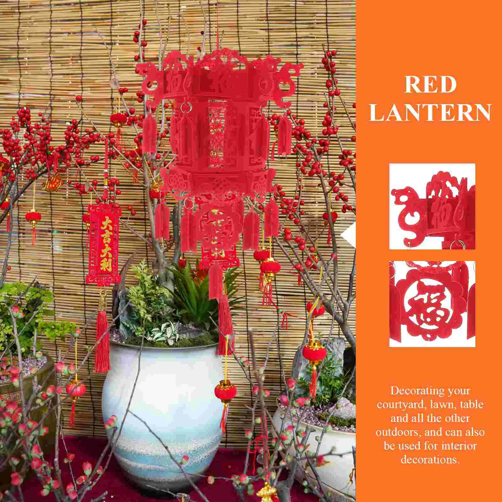 Hiina Lantern Laternate Uus Aasta Punane Festival Kevadel Rippus Fu Paber Kuu 3D Kaunistused Ripats Pool Pidu Rekvisiidid 3