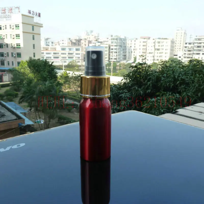 30ml punane, alumiinium parfüümi pihustiga pudel, alumiinium kosmeetikatoodete pakendid peene udu pump, 30ml naha tooner udu pump-pudel 0