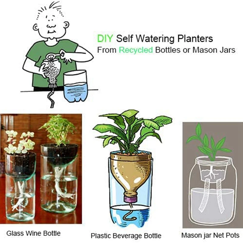 Ise Jootmine Kapillaaride Taht Juhe Puhkust Tehasesse Sitter DIY Enese Kastmiseks Planter Pot & Flower Pot Auk Grid Matt 3