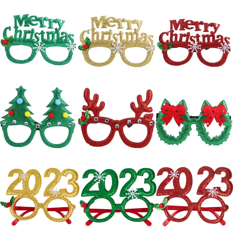 Jõulukaunistused 2023 jõulud klaasid Raami Täiskasvanud Lapsed Kingitus Santa Snowman Prillid Jõulud Xmas Decor 2023 Uus Aasta Noel 0