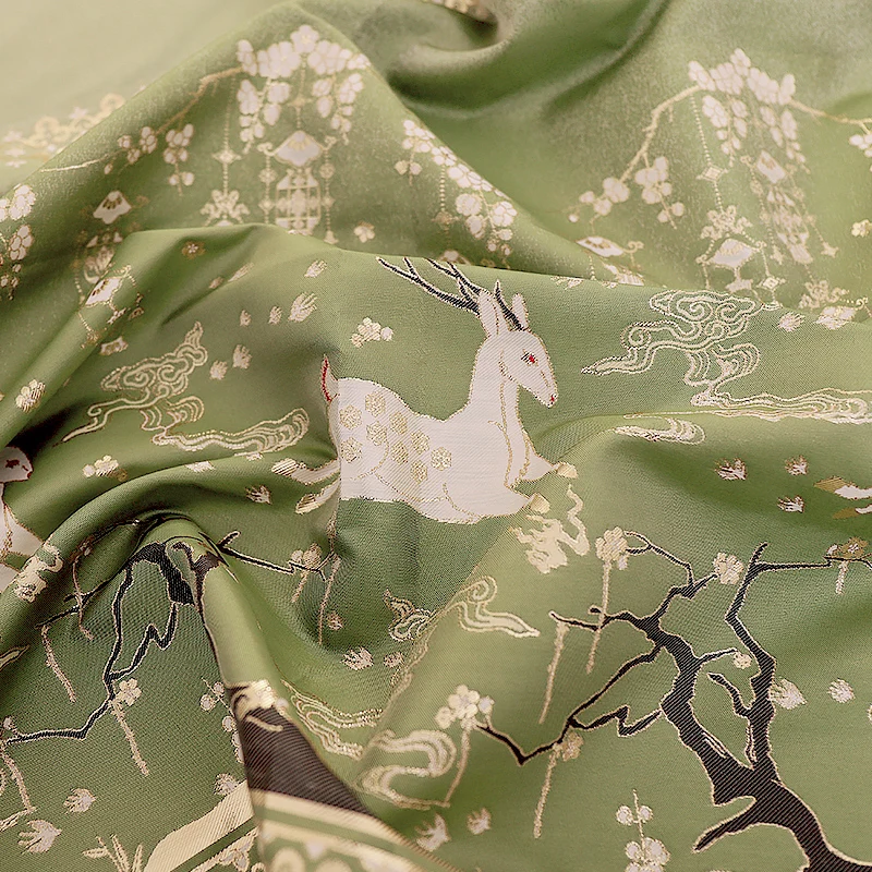 Hobune Kleit Lõng Värvitud Jacquard Brocade Polyester Materjalist Kevad Sügis Riided Hulgi Riide Õmblus Diy 1
