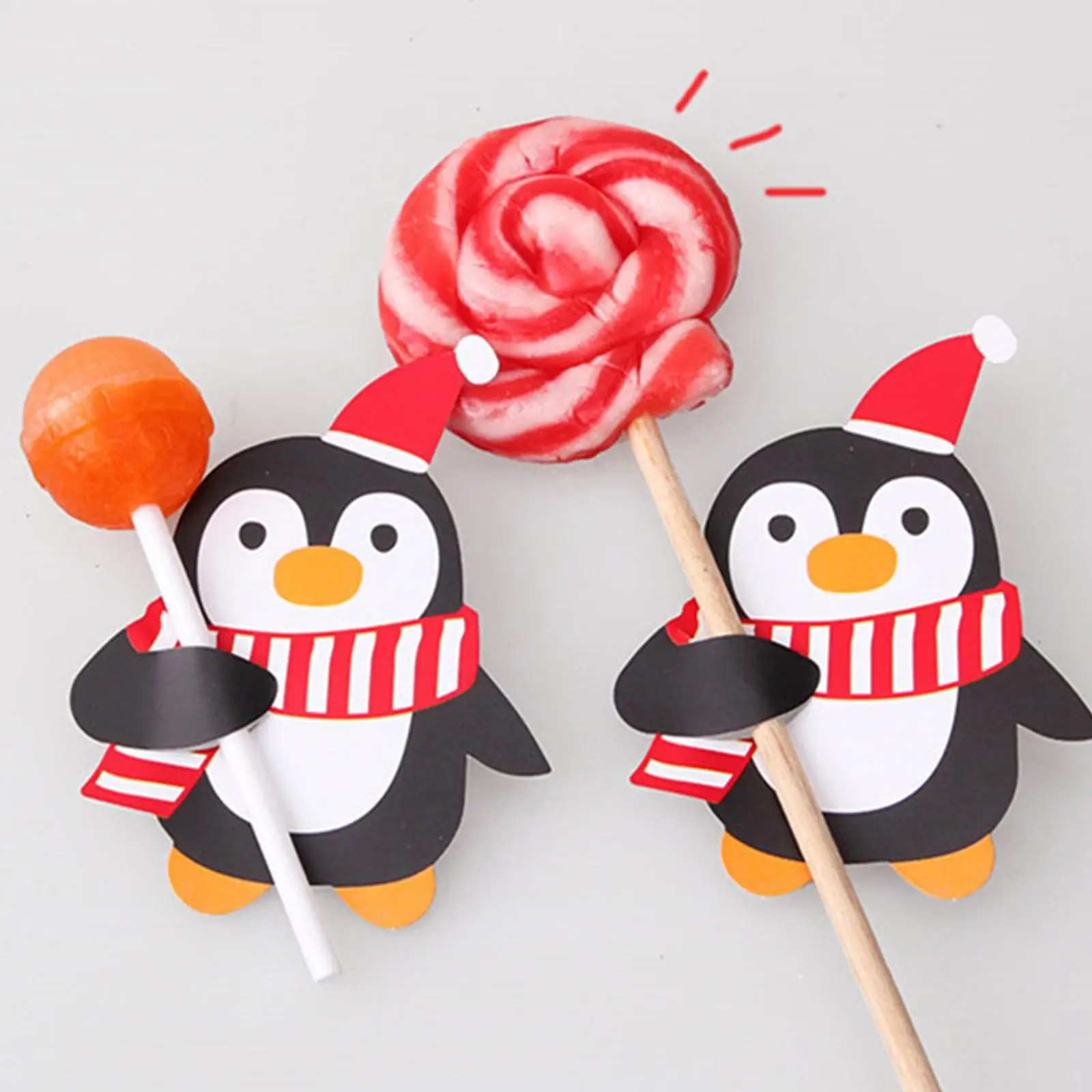 50tk Karikatuurid Santa Claus Pingviin Paber Lollipop Kaardid DIY Lollipop Kingitus Paketi Decor Jõulud Teenetemärgi Navidad Uus Aasta 2