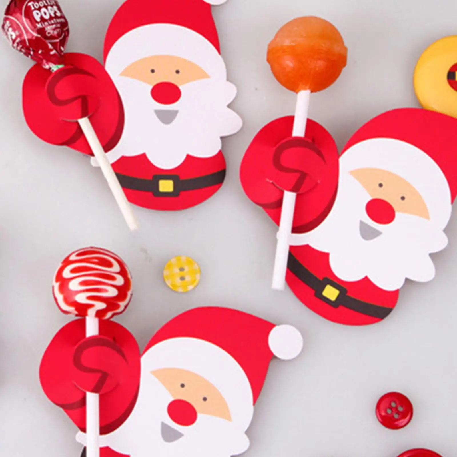 50tk Karikatuurid Santa Claus Pingviin Paber Lollipop Kaardid DIY Lollipop Kingitus Paketi Decor Jõulud Teenetemärgi Navidad Uus Aasta 4