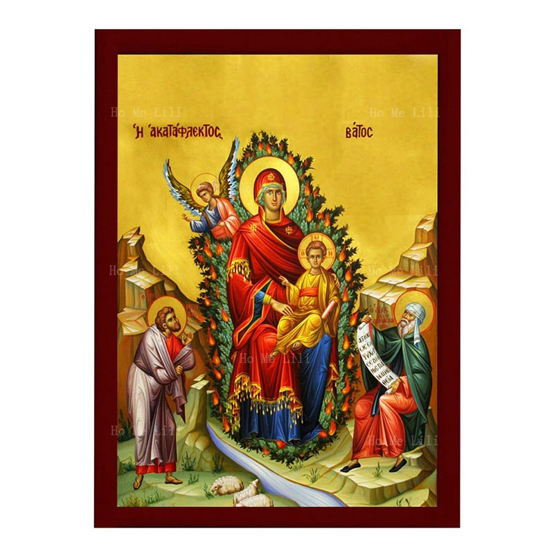 Our Lady Of Guadalupe Neitsi Maarja Ikoon Põleva Põõsa Kreeka Õigeusu Bütsantsi Lõuend Seina Kunst Elutoamööbel Home Decor 0