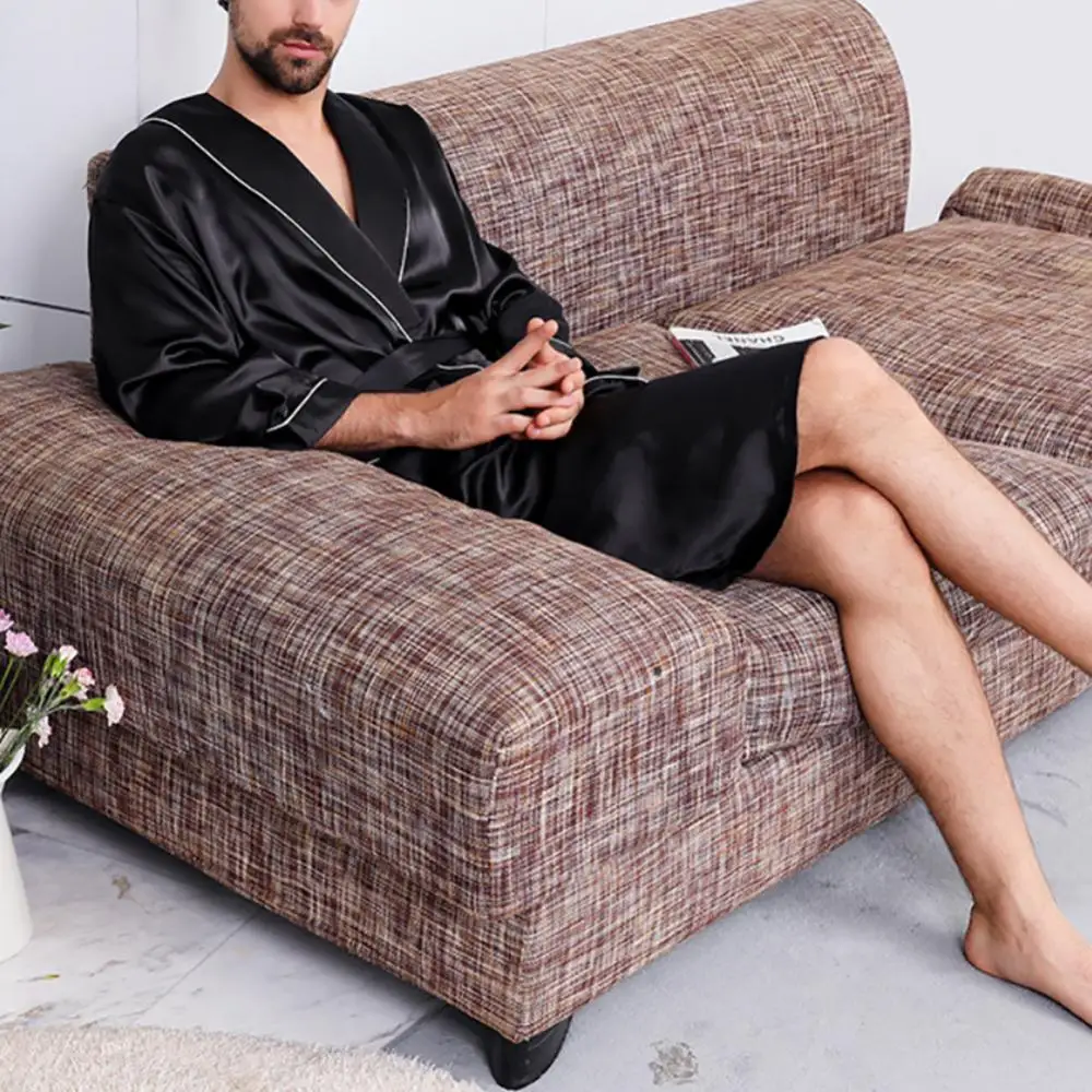 Meeste Vann Rüü Must Lounge Sleepwear Silk Nightwear Meeste Mugavuse Siidine Hommikumantlid Üllas Kaste Kleit Meeste Magada Riideid 3