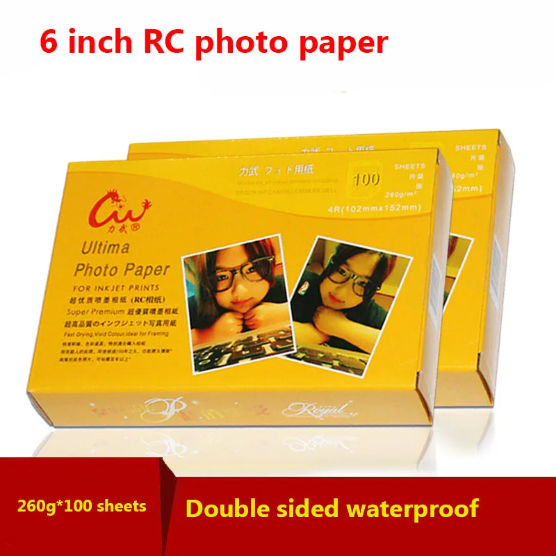 100 lehte Läikiv 4R 6inch RC fotopaber jaoks Tindiprinteri Paber Imaging Asjade Trükipaber Foto-Värv Kaetud 1