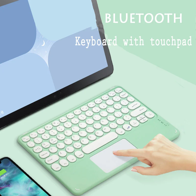 10 tolli Bluetooth Klaviatuur Koos Touchpad Vaikne Mini Touch Juhtmeta Klaviatuur iPad Android, IOS, Windows Apple Macbook Tablett 2