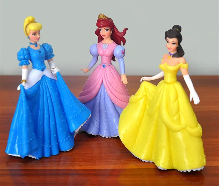 [ Naljakas] 14cm Printsess Mänguasjad 5tk/palju Snow princess Ariel Tuhkatriinu Aurora Belle PVC Tegevus Arvandmed nukk mudel Laps Tüdrukud kingitus 3