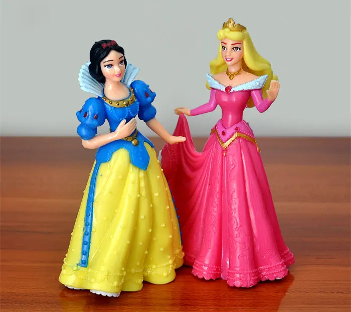 [ Naljakas] 14cm Printsess Mänguasjad 5tk/palju Snow princess Ariel Tuhkatriinu Aurora Belle PVC Tegevus Arvandmed nukk mudel Laps Tüdrukud kingitus 4