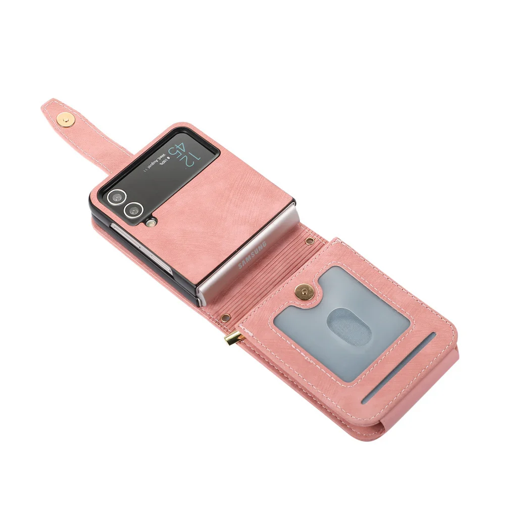Luksus Kaart Rahakoti Klapp Telefoni puhul Samsungi Z Flip3 ZFold 4 3 ZFlip 4 Z Flip4 Flip3 Crossbody kaelapaela kinnitamine Nahast Foto Kott Kate 5