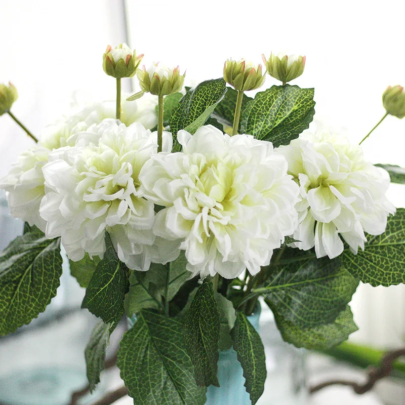 1 2 Pead Silk Daaliad tehislilled Elavat Reaalne Touch Võltsitud Lilled Pulmapidu DIY Kodu Aia Kaunistamiseks Õie 2