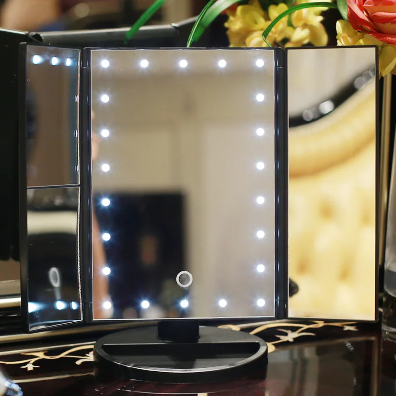 Meik Peegel LED Valgus Edevus Peegel Puutetundlik Paindlik Suurendusklaasi Kosmeetika-USB Aku Meik Vahendid Reguleeritav Peegel 3
