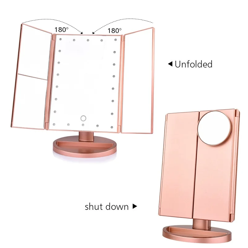 Meik Peegel LED Valgus Edevus Peegel Puutetundlik Paindlik Suurendusklaasi Kosmeetika-USB Aku Meik Vahendid Reguleeritav Peegel 4