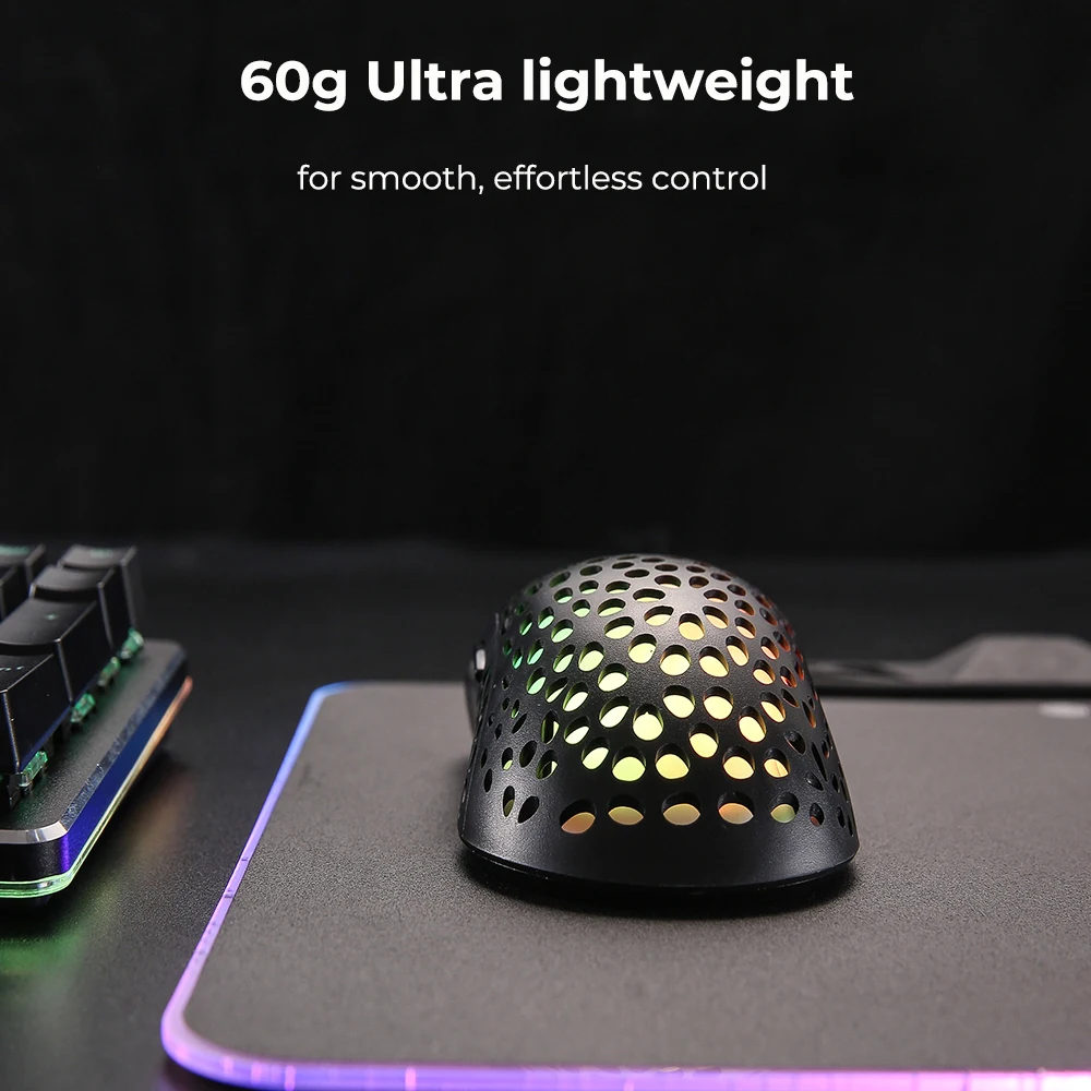 DAREU Wired Gaming Mouse 4 Programmeeritavat nuppu 6400 DPI Honeycomb Design RGB Kerge Arvuti Hiirte jaoks Gamer 3