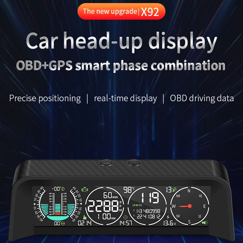 2022 Uus X92 OBD-GPS Navigatsiooni Multi-funktsionaalne Smart Auto HD-Head Up Display Alarm Süsteem Spidomeeter Vee Temp 4