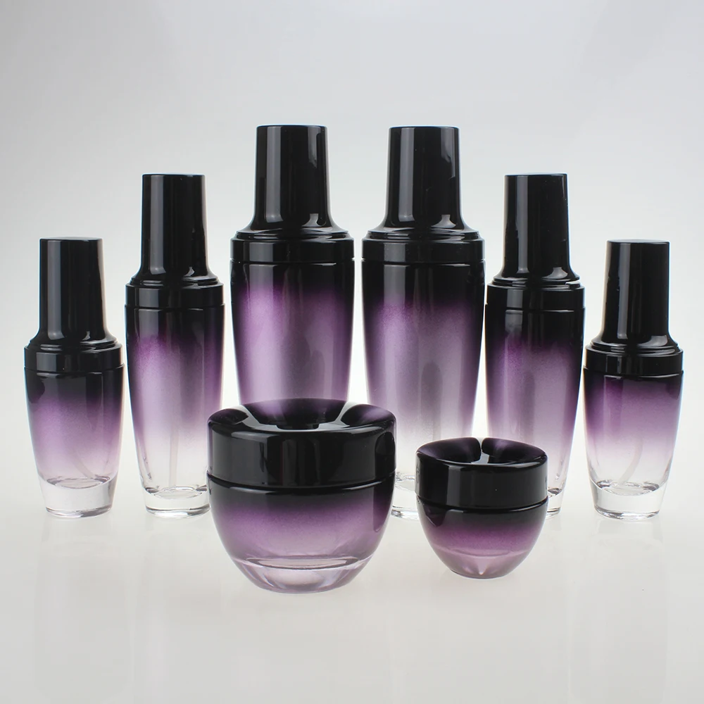 Tühi Kõrge kvaliteedi 50g lilla kreem klaasist purk klaas kosmeetika jar koos plastikust kaanega hulgimüük 5
