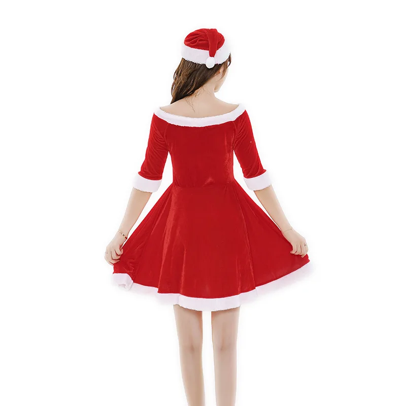 Jõulud Naised, Daamid Kleidid Xmas Puhkus Kleit Santa Seksikas Naine Pereelu Ühitamine Partei Uus Punane Samet Merry Christmas Kleidid 3
