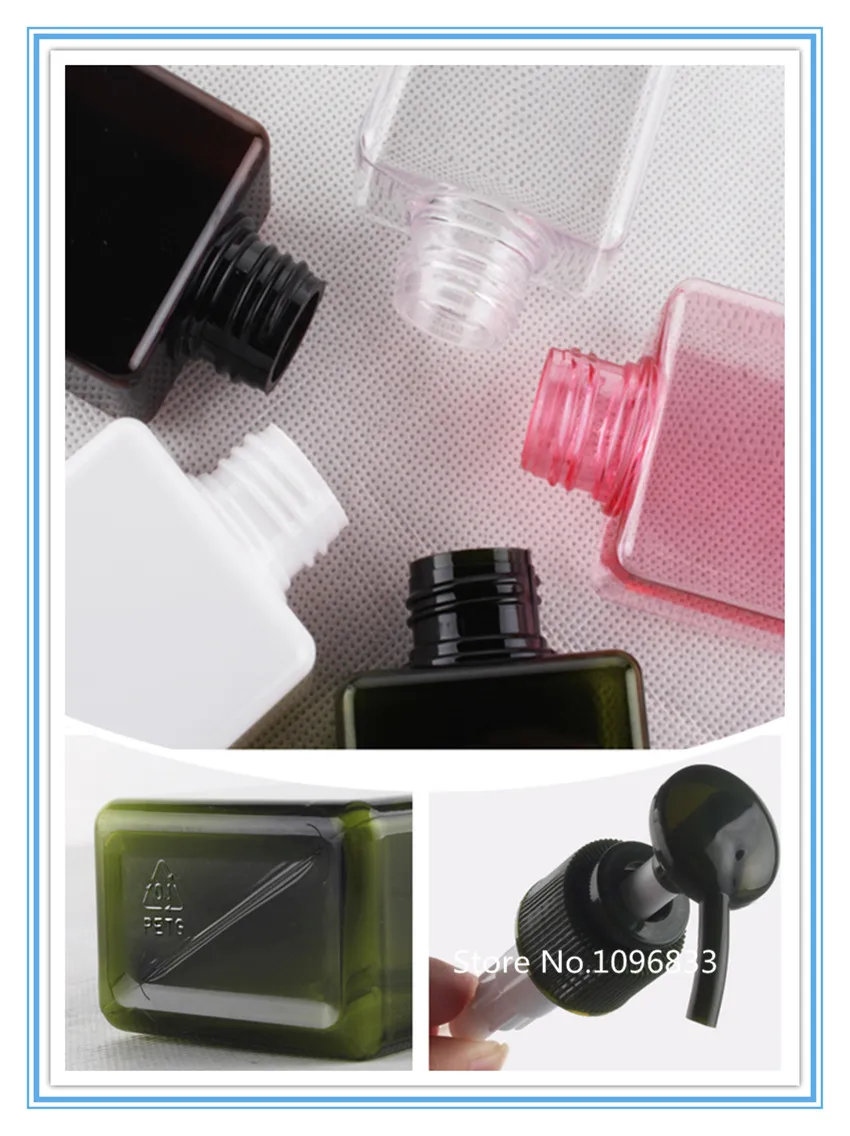 10TK Plastikust PET Tühi Seep, Šampoon Pump Square Pudel Emulsioon dušigeel Reisi Vajutage Korduvtäidetavaid Minu Konteinerid, Pudelid 100ML 3
