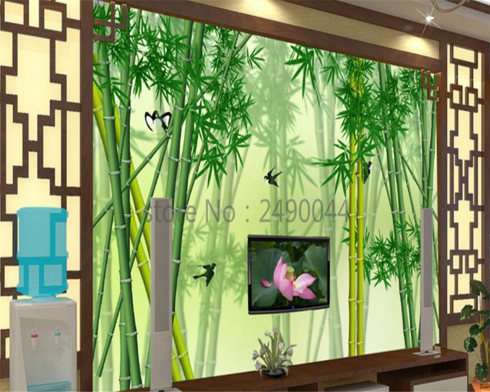 Beibehang kohandatud Taustpildi elutoas Looduslikust Bambusest ja Maastiku Maalid TV Tausta Kaasaegne Dekoratiivne tapeedi seinte 3 d 1