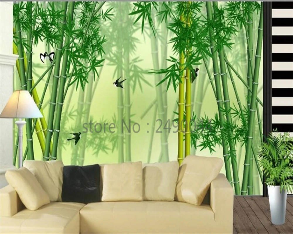 Beibehang kohandatud Taustpildi elutoas Looduslikust Bambusest ja Maastiku Maalid TV Tausta Kaasaegne Dekoratiivne tapeedi seinte 3 d 2