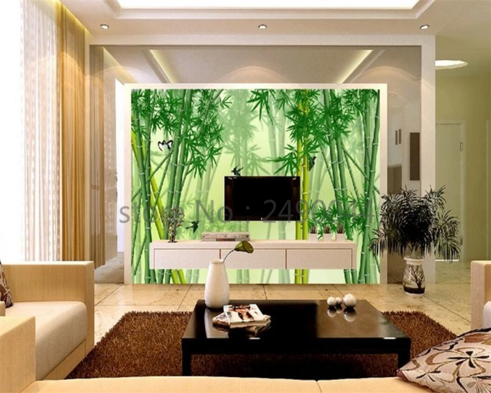 Beibehang kohandatud Taustpildi elutoas Looduslikust Bambusest ja Maastiku Maalid TV Tausta Kaasaegne Dekoratiivne tapeedi seinte 3 d 3