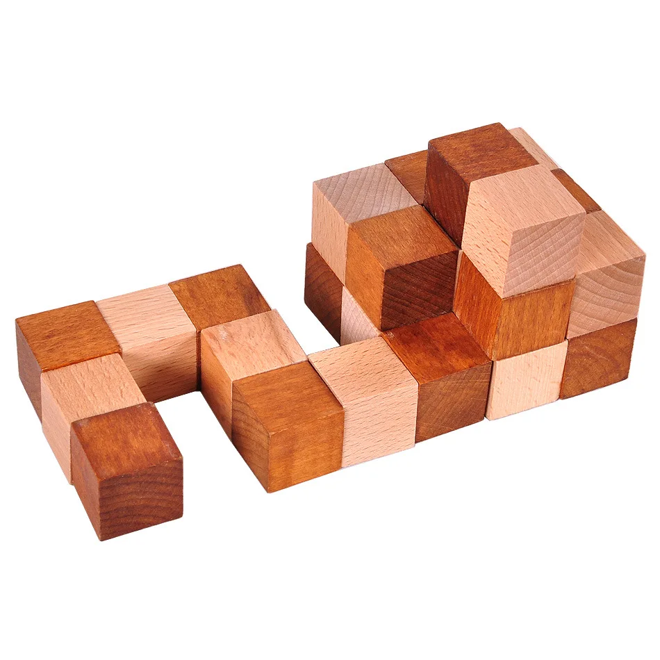 Puit Aju Teaser Cube Blokeerida Puidust Madu Kuubik 3d Burr Puzzle Mäng Mänguasjad 3