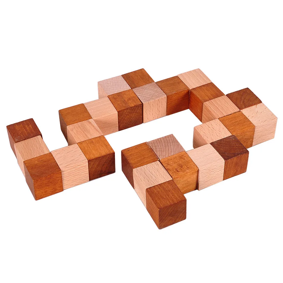 Puit Aju Teaser Cube Blokeerida Puidust Madu Kuubik 3d Burr Puzzle Mäng Mänguasjad 4