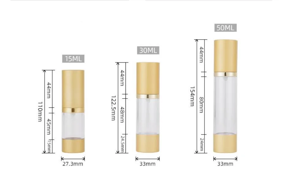 15ML matt kuld plastikust õhuta pump pudel emulsioon emulsioon seerumi liquid foundation valgendamine sisuliselt nahahoolduse pakkimine 5