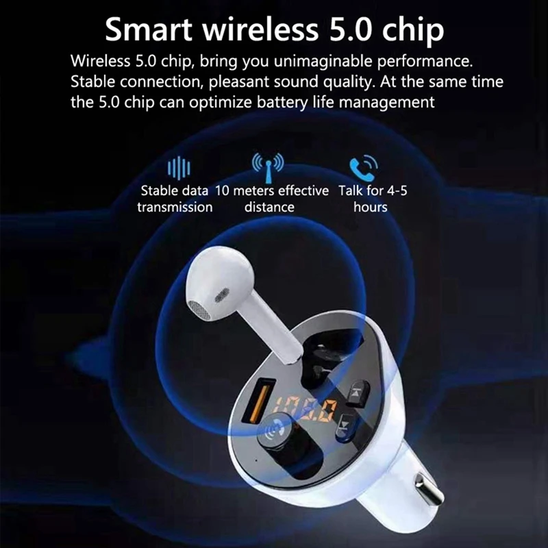 G57 FM-Transmitter-Car Kit Handsfree Bluetooth-Peakomplekti, Kõrvaklapid MP3-Mängija, USB-QC3.0 PD C-Tüüpi Kiire Laadimine 2