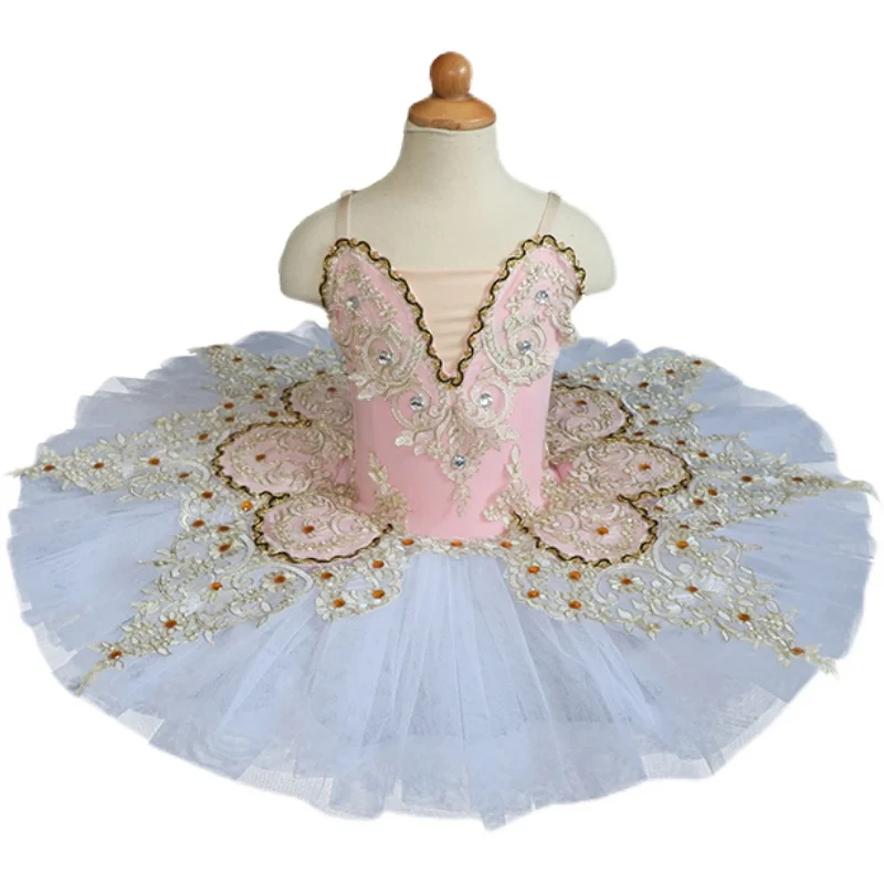 Laste professionaalne ballett seelik Uinuv Kaunitar tüdrukute tulemuslikkuse kleit Little Swan Tutu Seelik organisatsiooni tulemuslikkuse 4