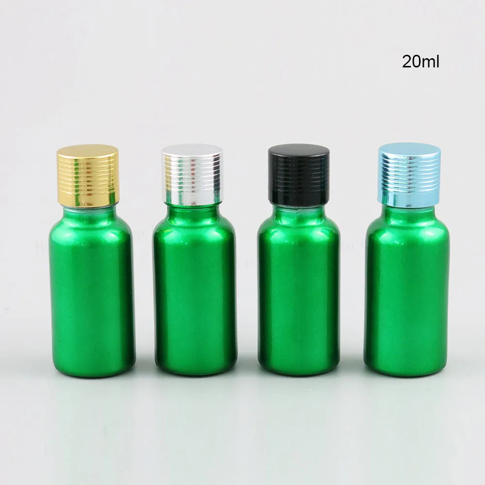 12 x Tühi 15ml 20 ml Värvi-Roheline Klaas eeterlik Õli Pudelit Mahuti koos Düüsiga Reduktor Alumiiniumist Kaaned 3