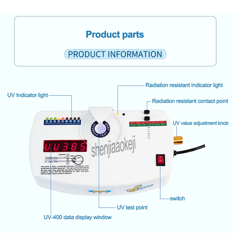 CP-13B Multi-function UV-Tester Optiline Objektiiv Anti-kiirgus Ultraviolett-Ray Tester UV400 Kiirguse Measurer Prillid Seadmed 4