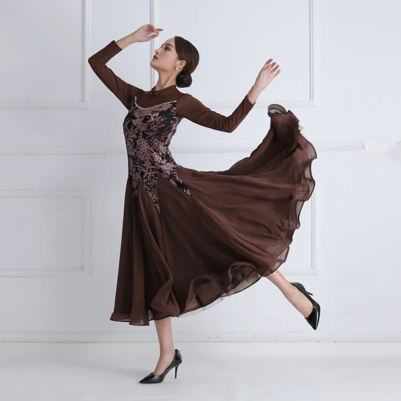 2021 Naine kaasaegse tantsu kleit tulemuslikkuse kleit riikliku standardi tantsu konkurentsi kleit Valss tantsu Kostüümid LYQ2037 3