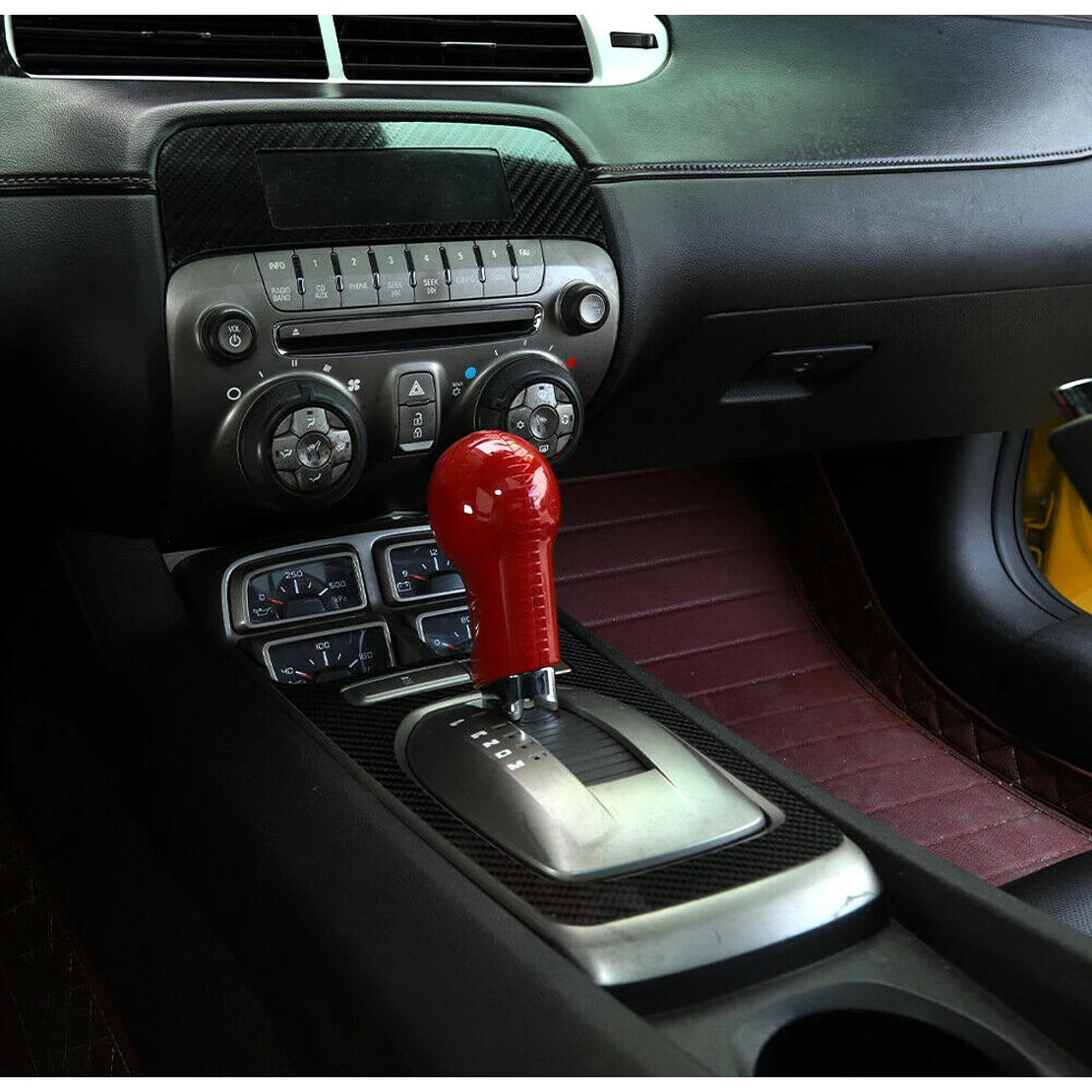 Punane Auto Gear Shift Knob Pea Hõlmama Sisekujundus Kaunistamiseks Sobivad Chevrolet Camaro 2010 2011 2012 2013 2014 2015 5