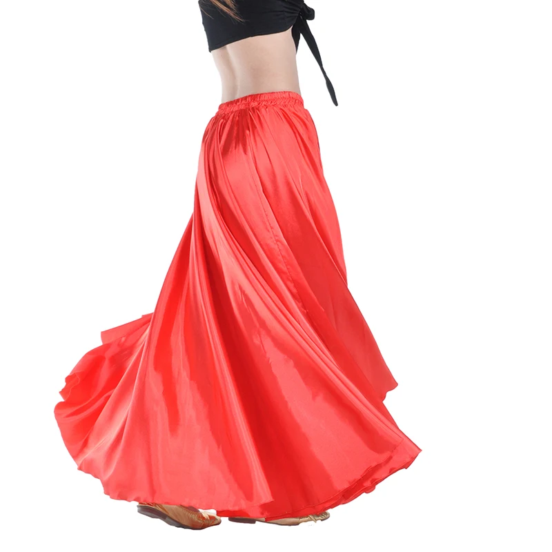 16 Värvi Professionaalne kõhutantsu Seelik 1tk Naiste Satiin Seelikud Flamenco Tants Seelikud Üks Suurus kõhutants Tava Seelik 1