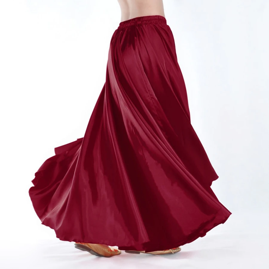 16 Värvi Professionaalne kõhutantsu Seelik 1tk Naiste Satiin Seelikud Flamenco Tants Seelikud Üks Suurus kõhutants Tava Seelik 3