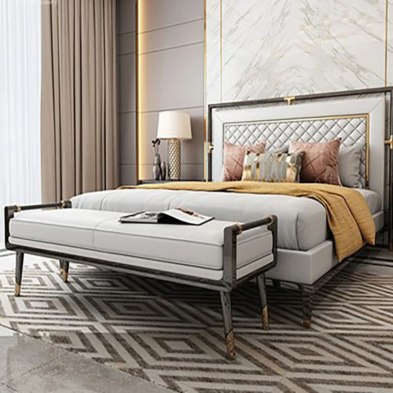 Itaalia luksus voodi, magamistuba, voodi, nahast lihtne pulm voodi, täispuidust Ameerika mööbel, postmodernistlik printsess 1