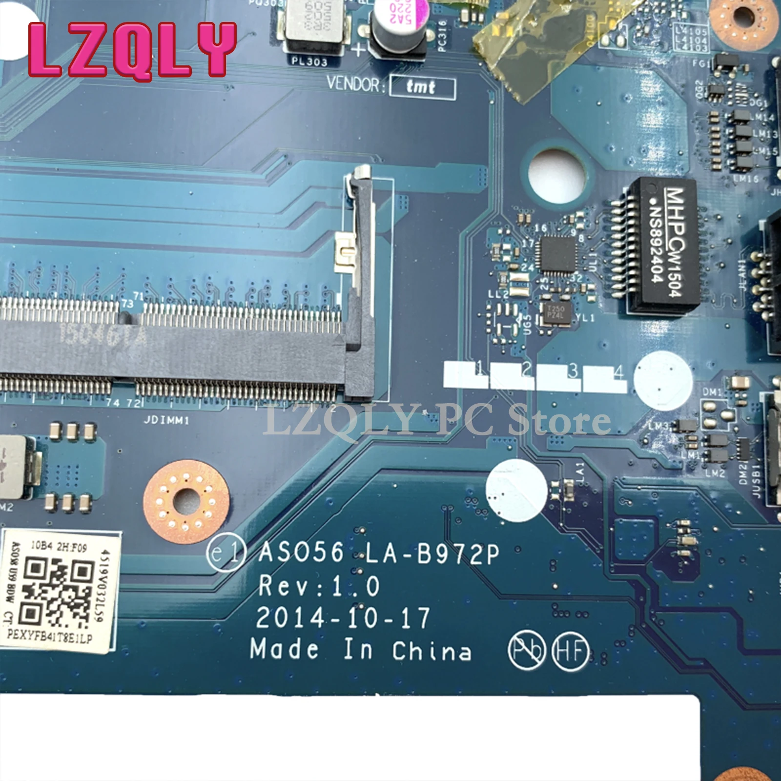 LZQLY 801859-501 801859-001 801859-601 HP Pavilion 15-R Sülearvuti emaplaadi AS056 LA-B972P SR23Z I3-5010U 2.1 Ghz DDR3L 4