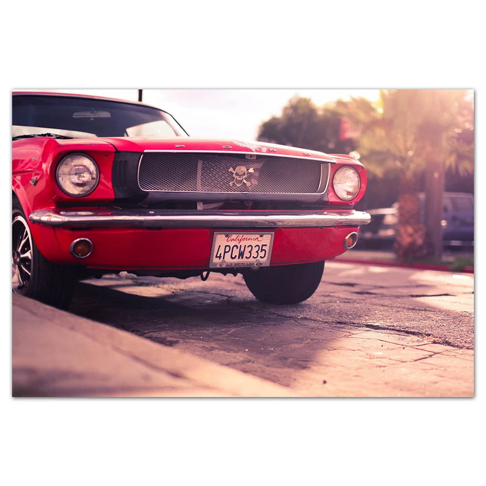 Ford Mustang Plakat Klassikaline Ford Poni Auto Tapeet Lõuendile Maali Seina Art Teenetemärgi elutuba 0