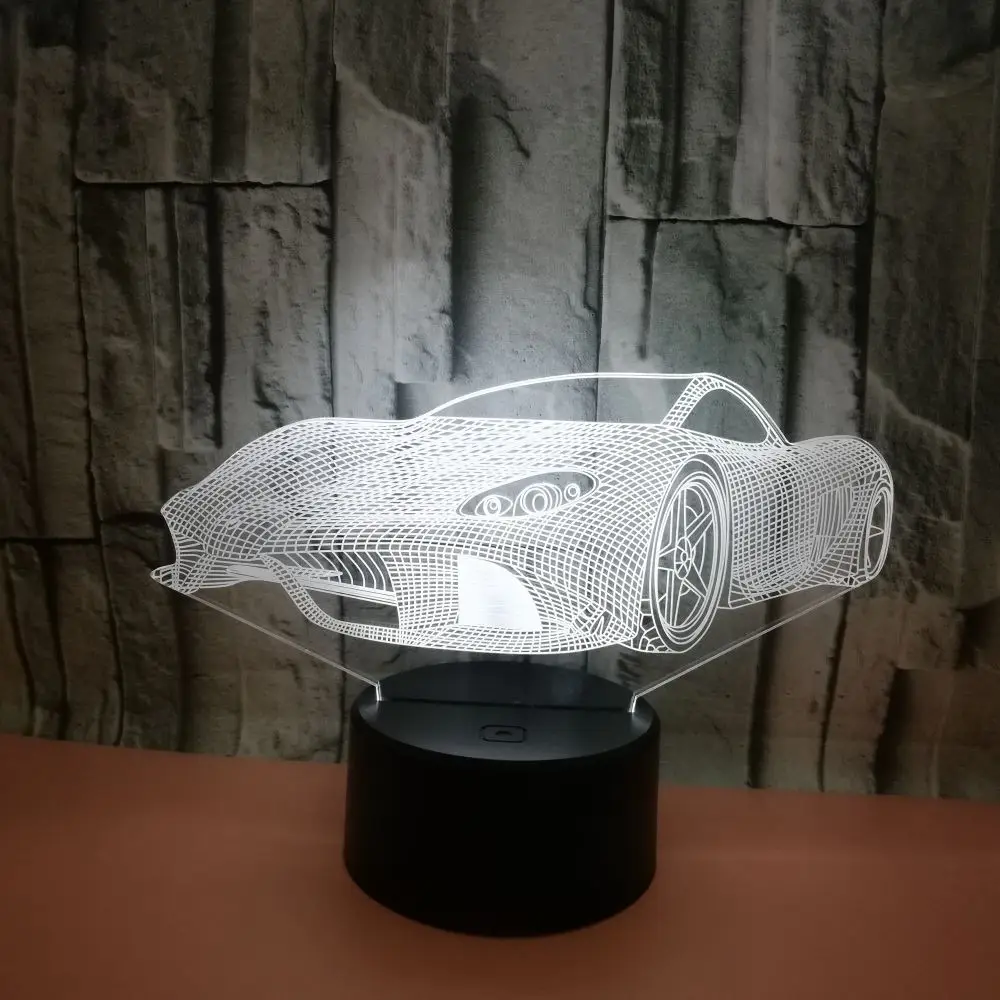7 Värvikas USB-Super Auto 3D Illusioon Lambi Majapidamis-Toaline Office LED Tabel Lamp Laps Öösel Tuled Jõulud Kingitused 0