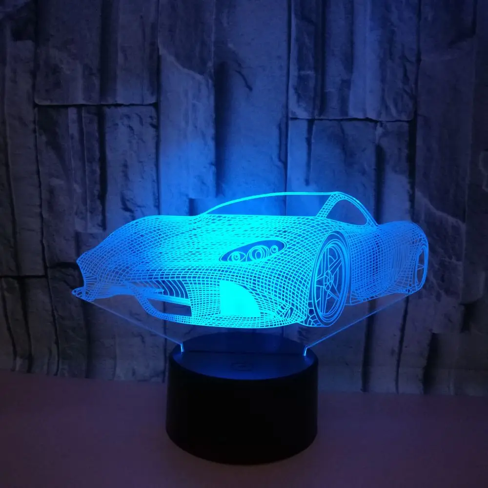 7 Värvikas USB-Super Auto 3D Illusioon Lambi Majapidamis-Toaline Office LED Tabel Lamp Laps Öösel Tuled Jõulud Kingitused 2