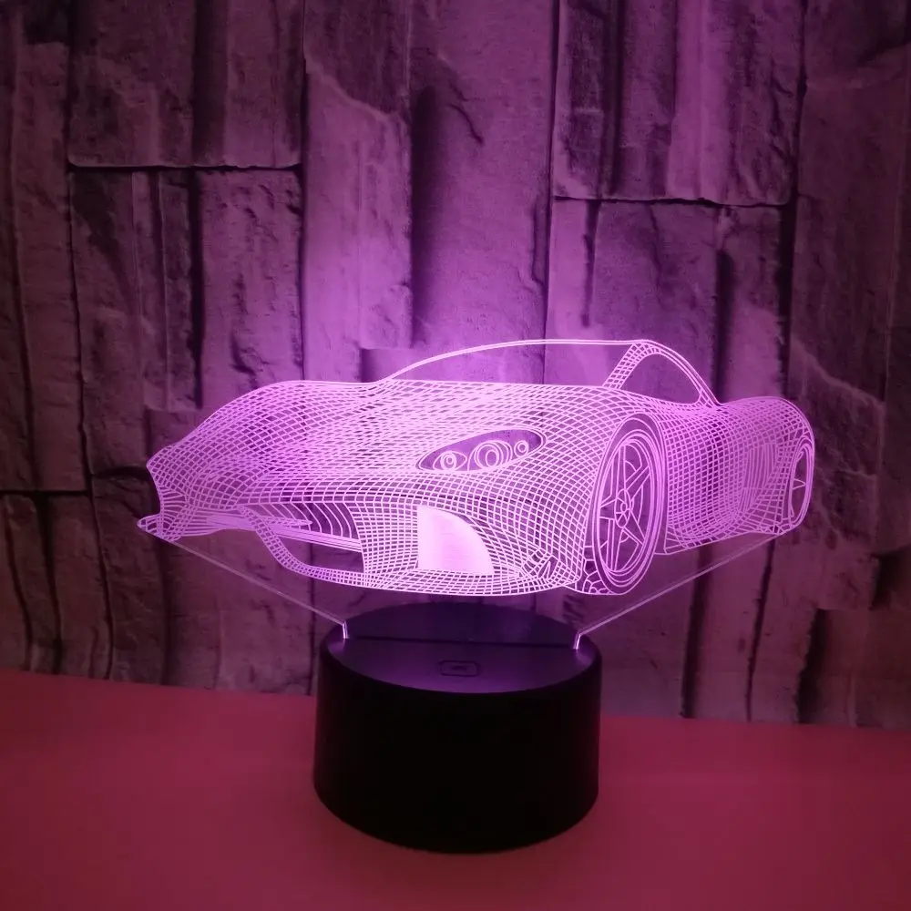 7 Värvikas USB-Super Auto 3D Illusioon Lambi Majapidamis-Toaline Office LED Tabel Lamp Laps Öösel Tuled Jõulud Kingitused 3
