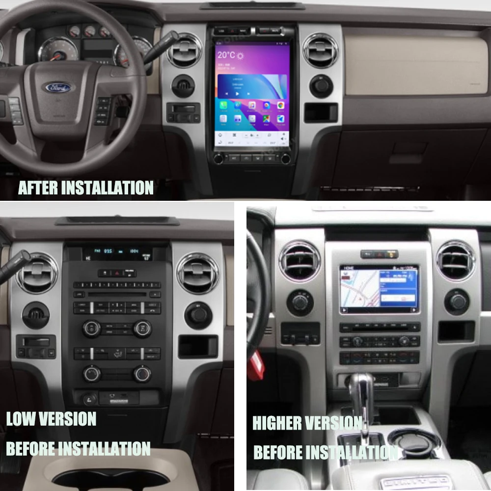 8G 128G autoraadio Ford Raptor F150 2009-2012 Mms Tesla Stiilis Navigatsiooni GPS Android Auto BT 2Din juhtseade Qualcomm 2